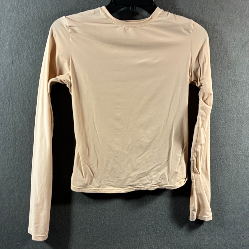 SKIMS women top medium sand Fits Everybody bodycon shapewear Long Sleeve T-Shirt